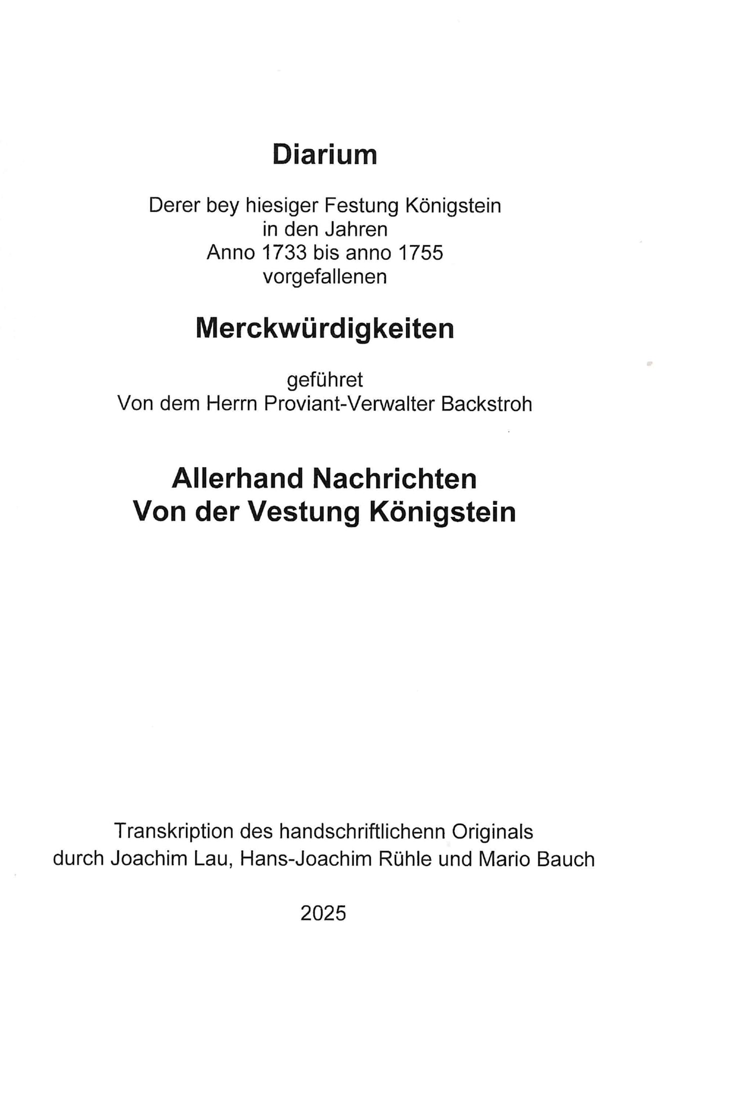Sonderheft Mitteilungsblatt des Festungsvereins Königstein e.V.: von Joachim Lau, Hans-Joachim Rühle, Mario Bauch