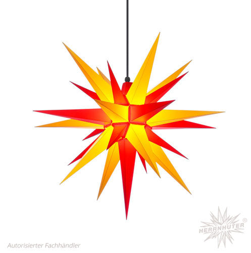 Herrnhuter Stern, 70 cm, gelb/rot, Kunststoff