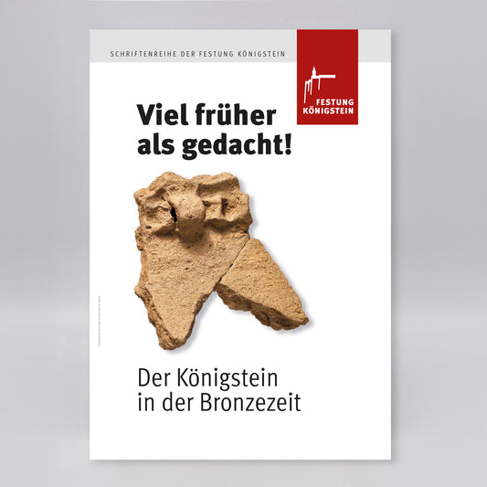 Begleitheft zur Sonderausstellung 2021: Der Königstein in der Bronzezeit, Einband vorn mit Scherbe