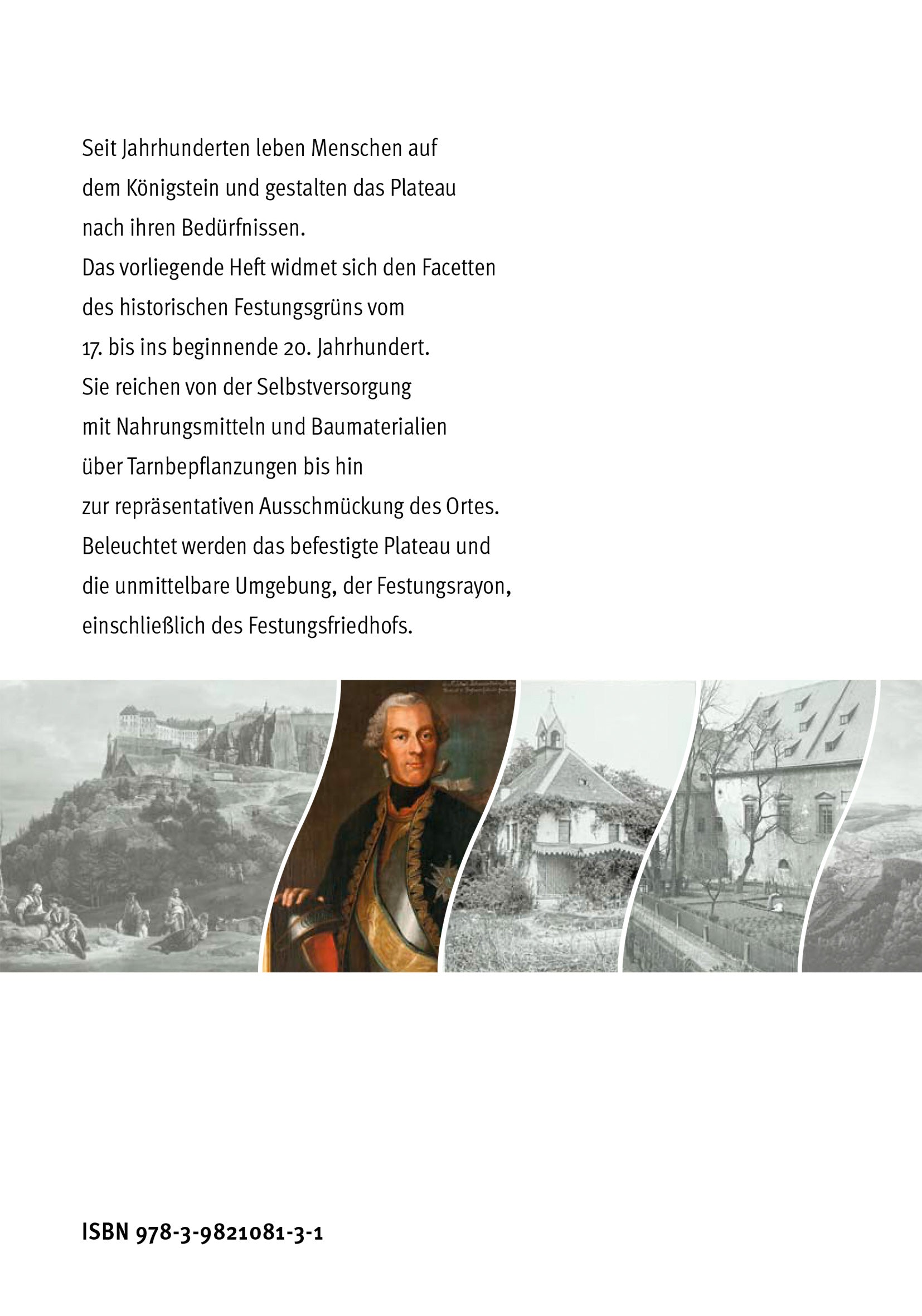 Begleitheft zur Sonderausstellung 2022: Von Möhrenbeet bis Festungswald, Einband hinten: verschiedene historische Bilder aus unterschiedlichster Zeit