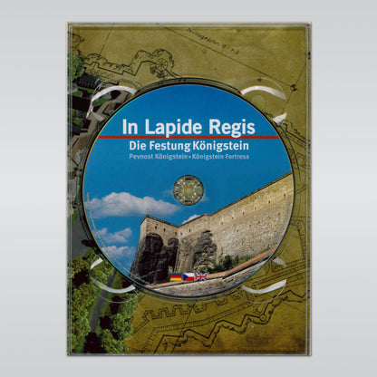 DVD In Lapide Regis in Hülle liegend, im Hintergrund historischer Festungsplan, auf DVD gleiches Bild wie auf Deckel
