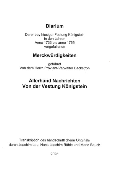 Sonderheft Mitteilungsblatt des Festungsvereins Königstein e.V.: von Joachim Lau, Hans-Joachim Rühle, Mario Bauch