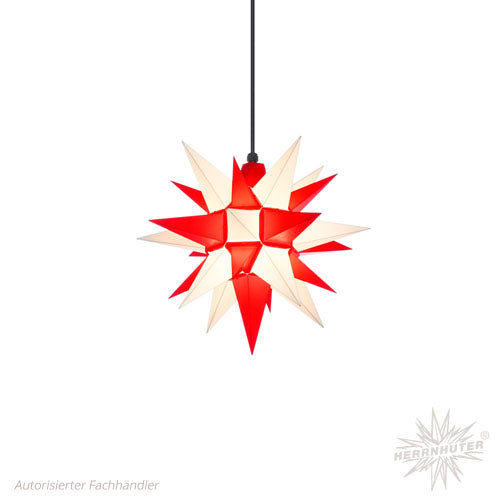 Herrnhuter Stern, 40 cm, weiß/rot, Kunststoff