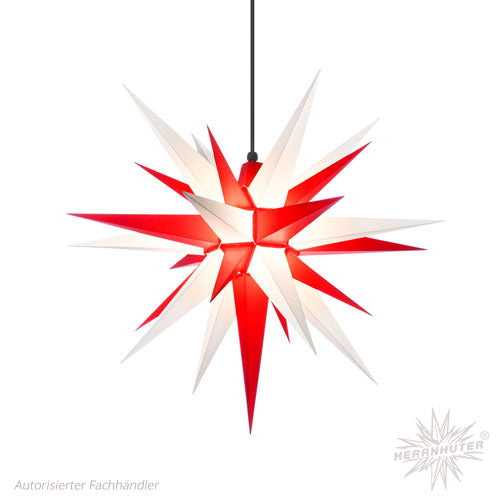 Herrnhuter Ster, 70 cm, weiß/rot, Kunststoff