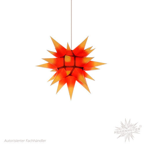 Herrnhuter Stern, 40 cm, gelb/roter Kern, Papier
