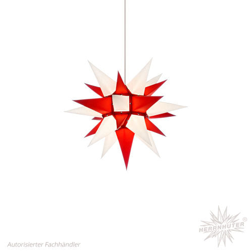 Herrnhuter Stern, 40 cm, weiß/rot, Papier