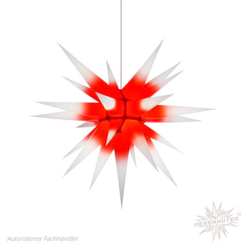 Herrnhuter Stern, 70 cm, weiß/roter Kern, Papier